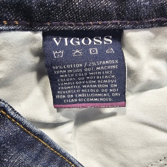Vigoss Jagger Skinny Jeans Women's Size 26x31 Blue Denim Embroidered Distressed - Picture 10 of 14